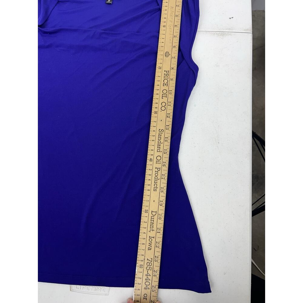 EXPRESS Royal‎ Blue Sleeveless Blouse Medium Cowl Neck Drape Party Chic - Picture 7 of 7